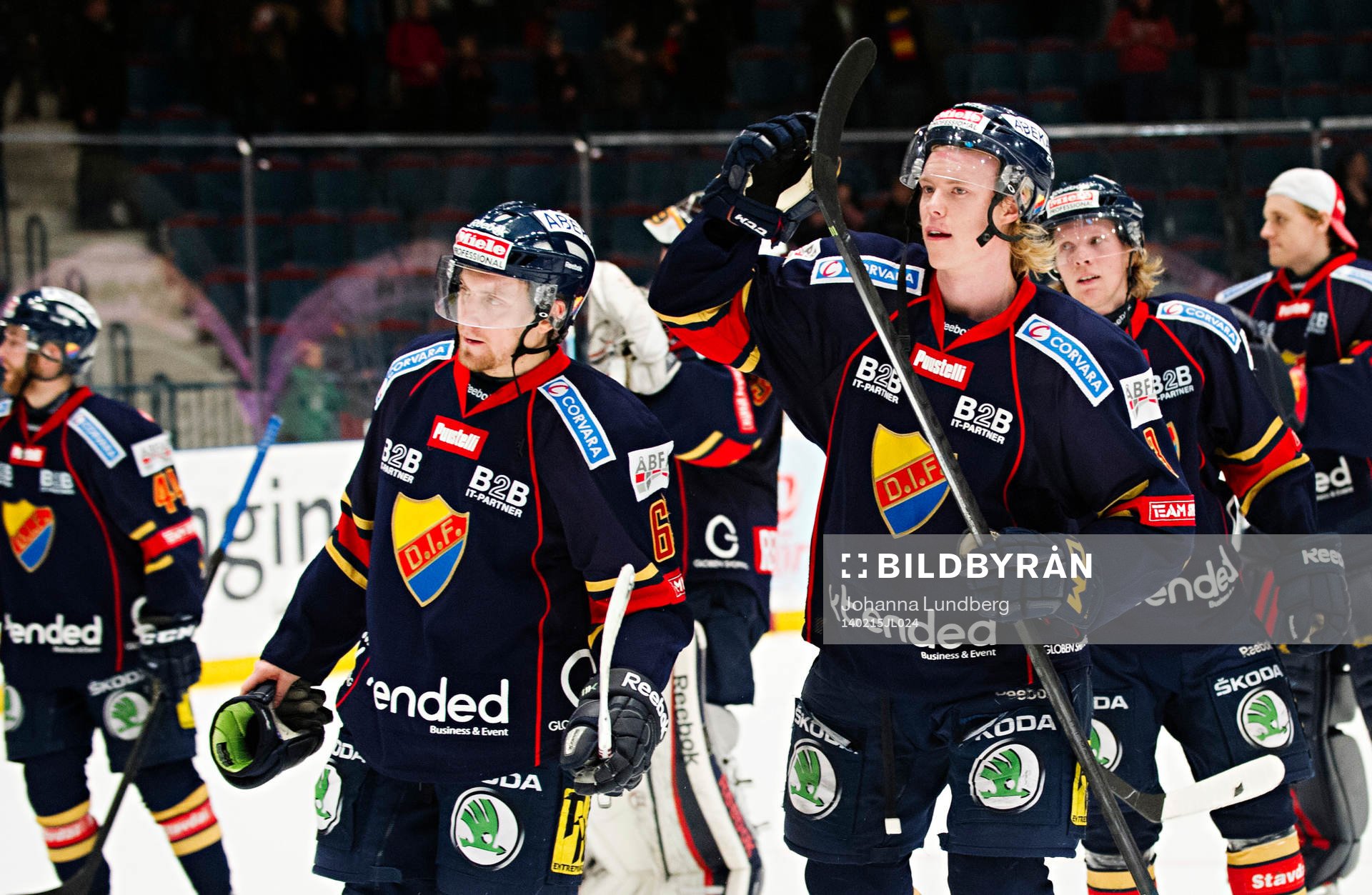 Djurgårdens spelare med Samuel Lofquist i spetsen jublar