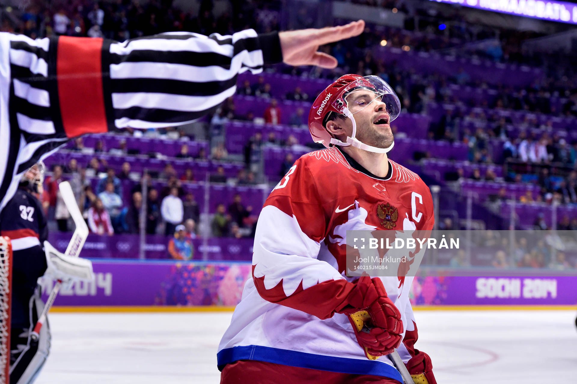 Rysslands Pavel Datsyuk reagerar