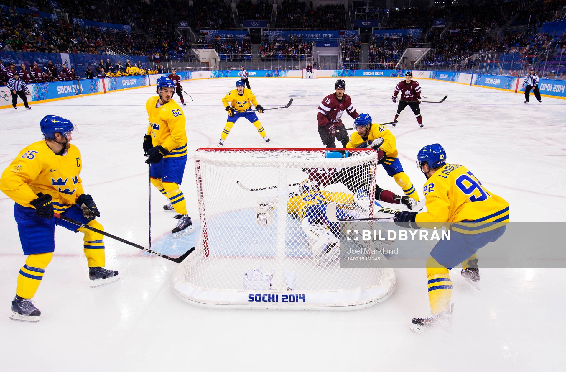 Sveriges Niklas Kronwall, Jonathan Ericsson, Patrik