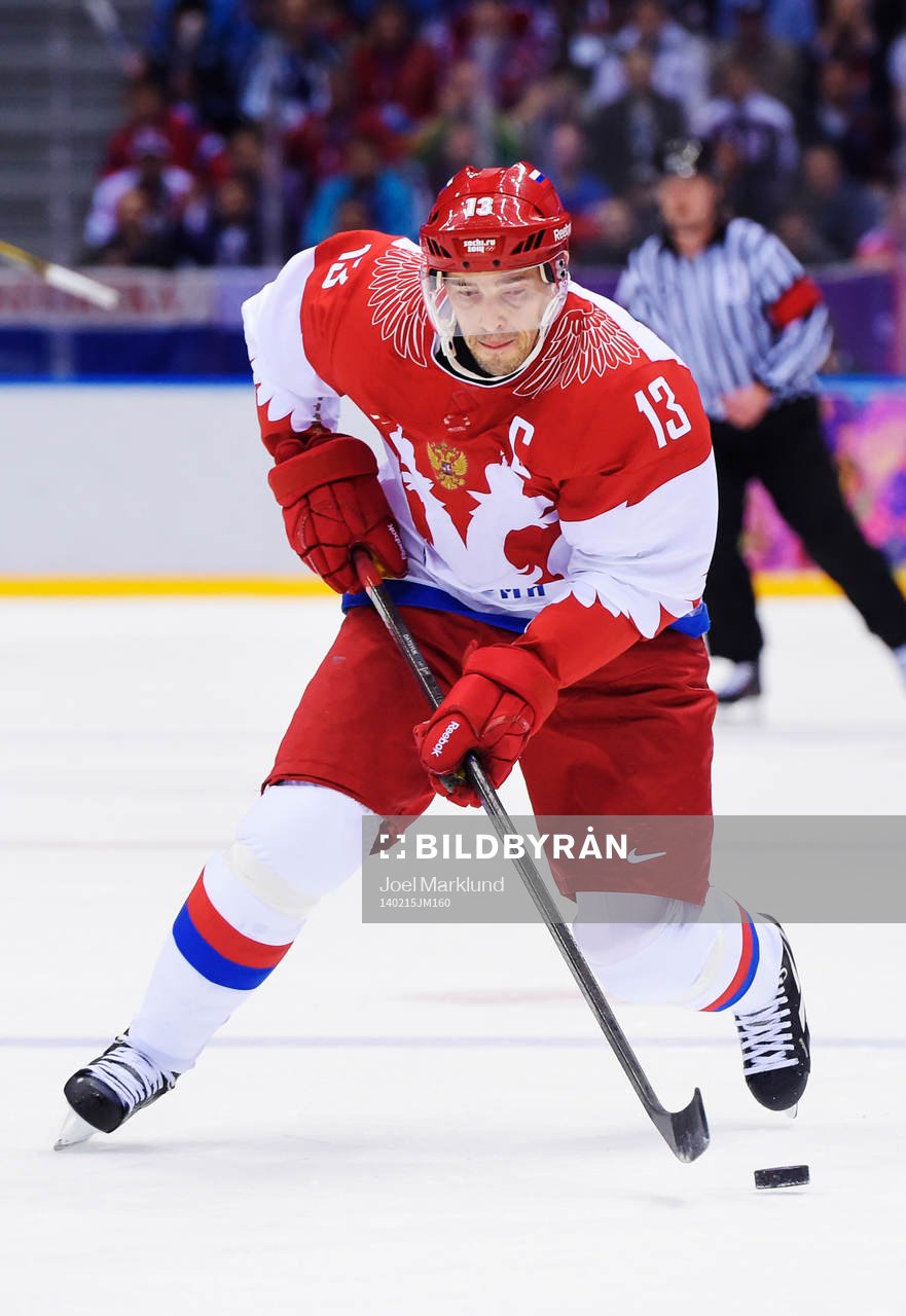 Rysslands Pavel Datsyuk i ishockeymatchen mellan USA och