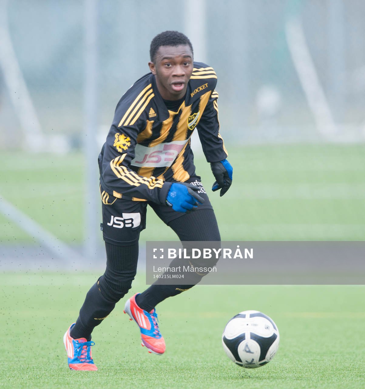 IFK Hässleholms Junior Bangura i träningsmatchen mellan