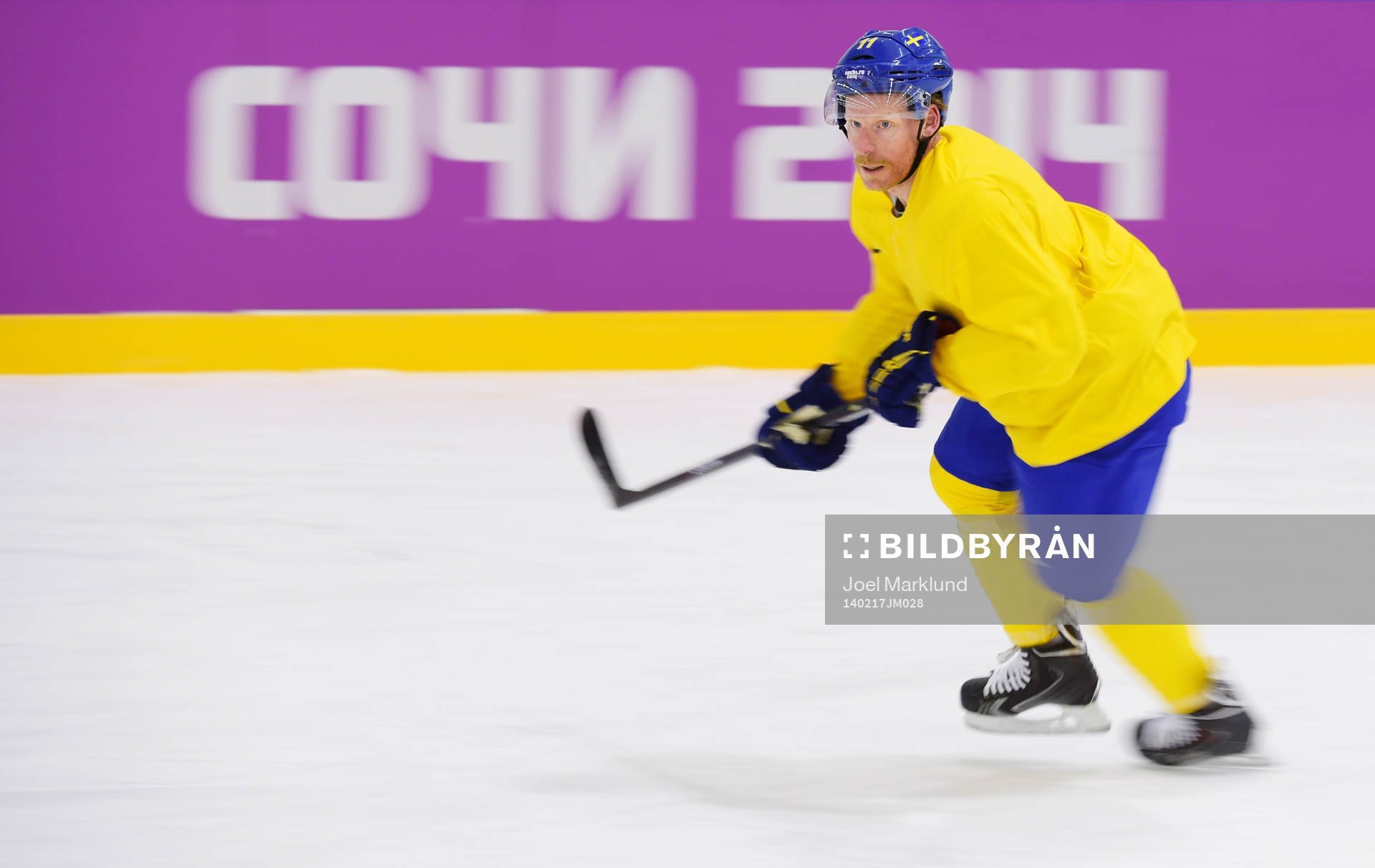Daniel Alfredsson på Sveriges ishockeylandslags träning