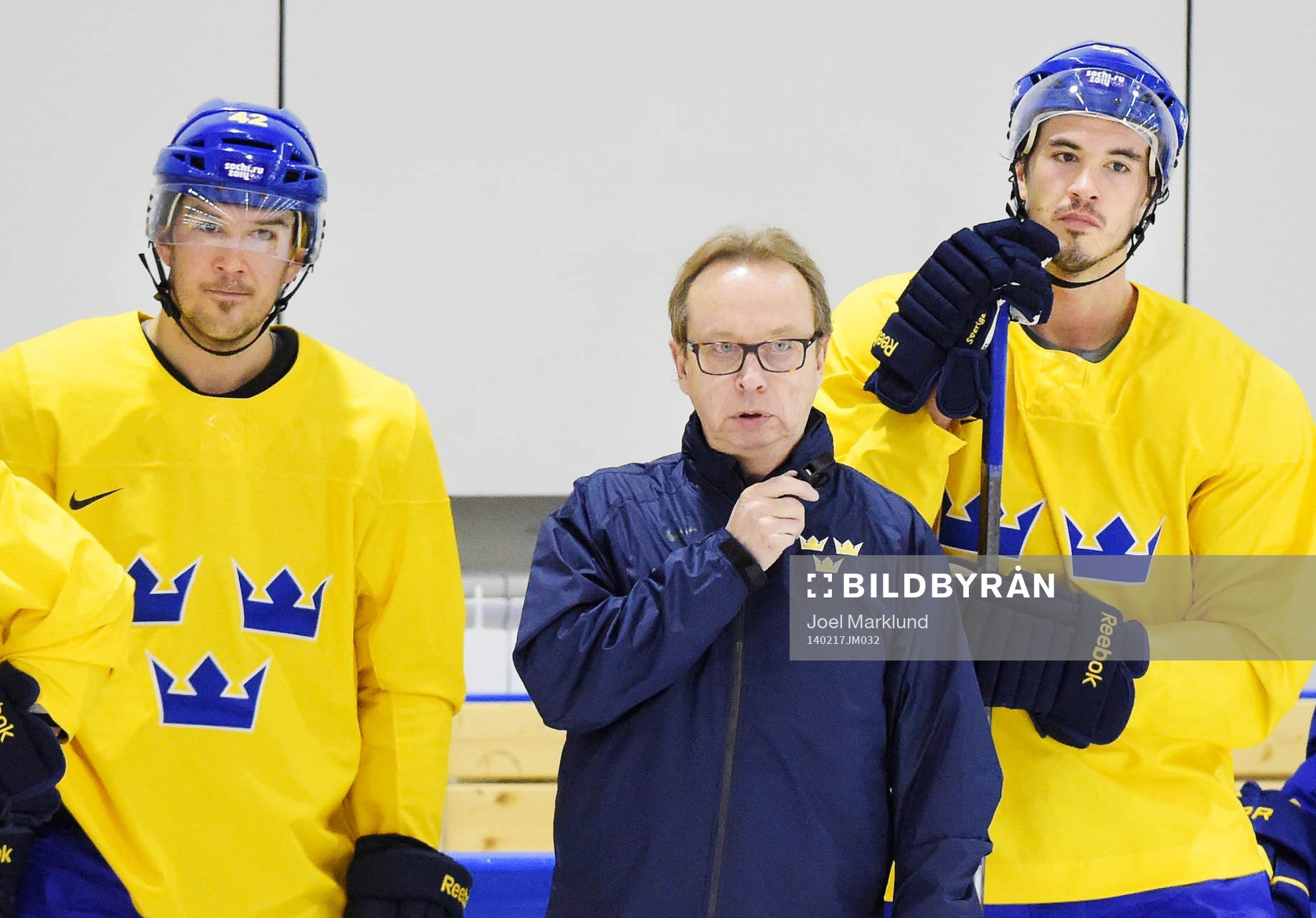 Jimmie Ericsson, förbundskapten Pär Mårts och Jonathan