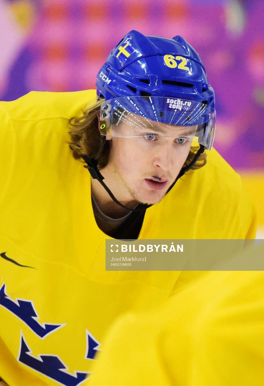 Carl Hagelin på Sveriges ishockeylandslags träning