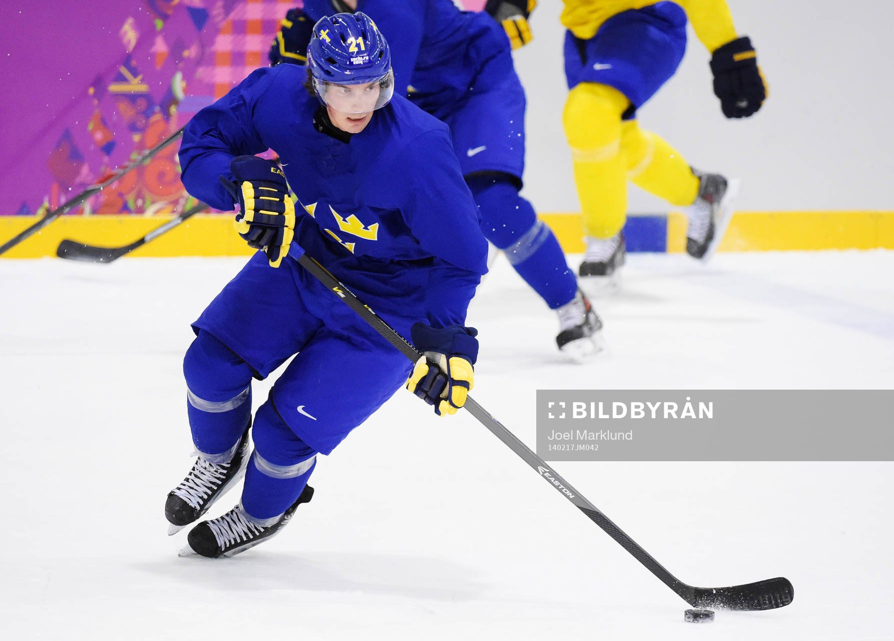 Loui Eriksson på Sveriges ishockeylandslags träning