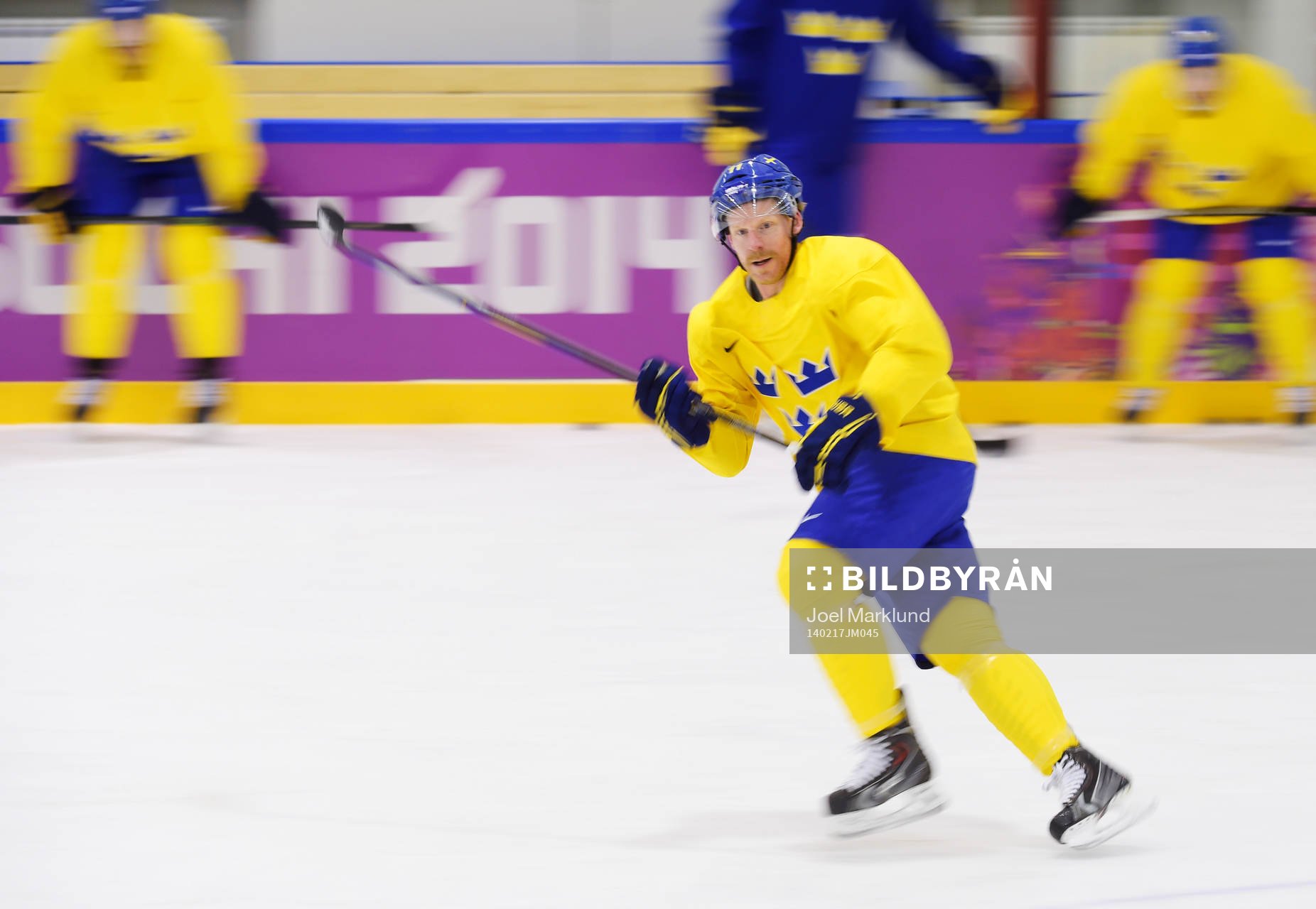 Daniel Alfredsson på Sveriges ishockeylandslags träning