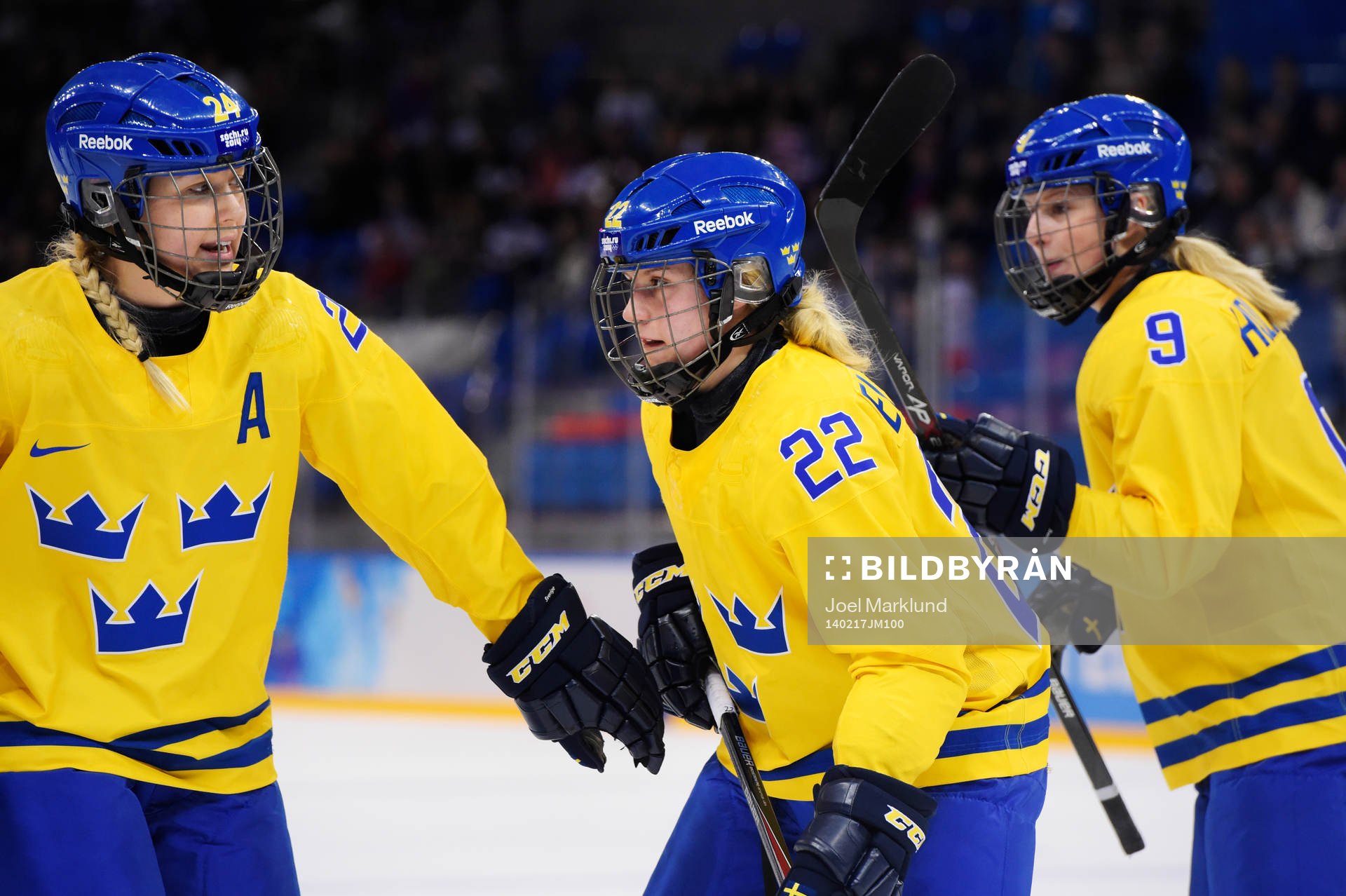 Sveriges Erika Grahm, Emma Eliasson och Josefine Holmgren