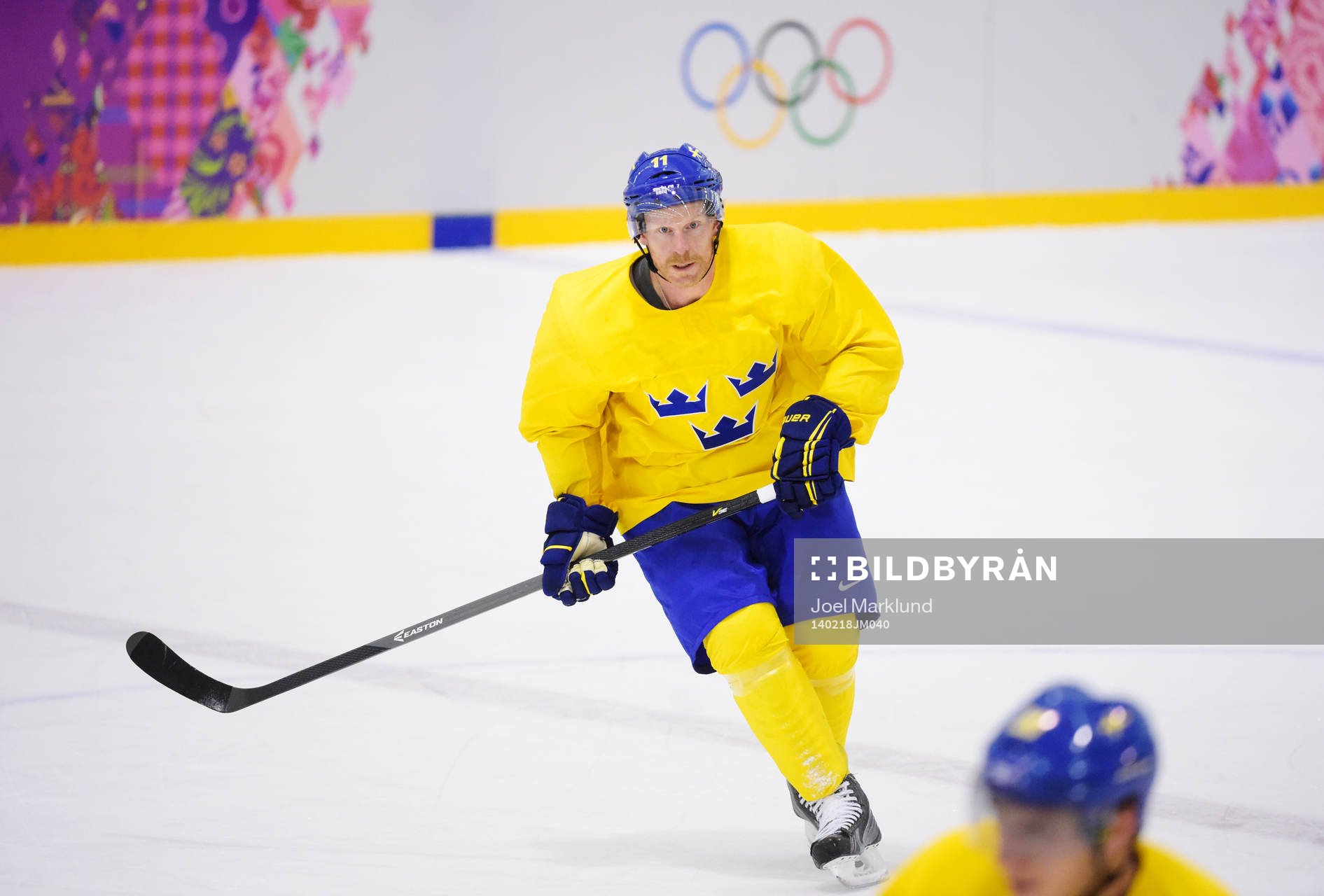 Daniel Alfredsson på Sveriges ishockeylandslags träning