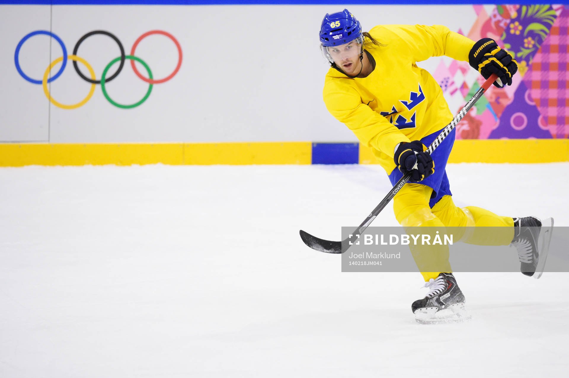 Erik Karlsson på Sveriges ishockeylandslags träning