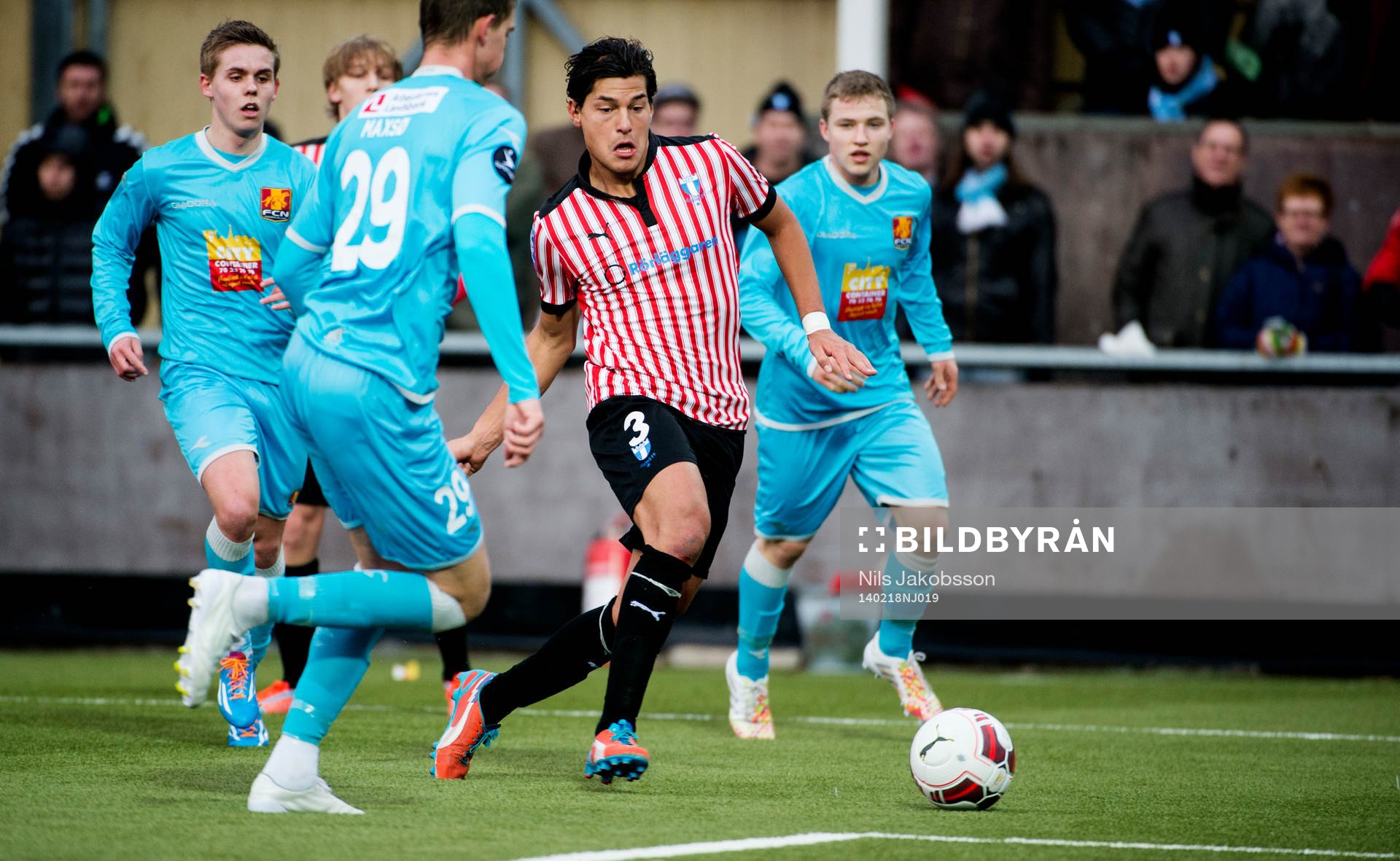 Malmös Miiko Albornoz under träningsmatchen mellan Malmö FF och Nordsjälland den 18 februari 2014 i Malmö.