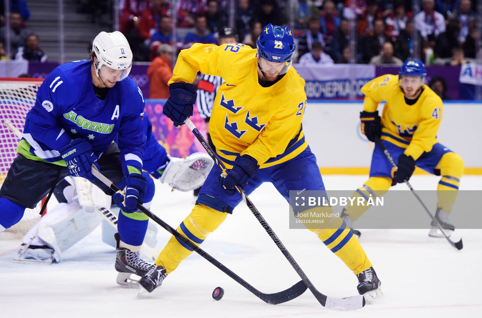 Sloveniens Anze Kopitar och Sveriges Daniel Sedin