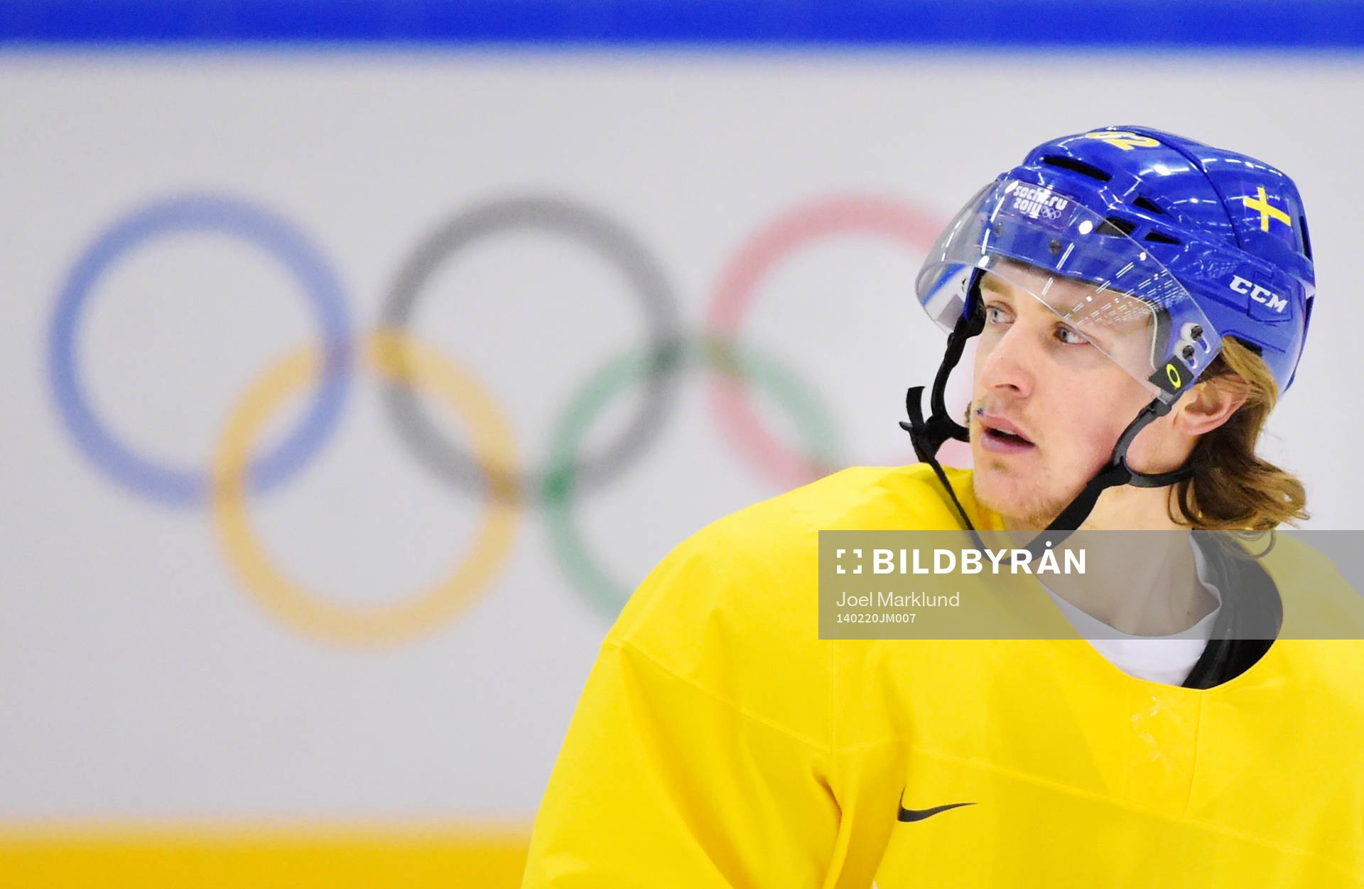 Carl Hagelin på Sveriges ishockeylandslags träning