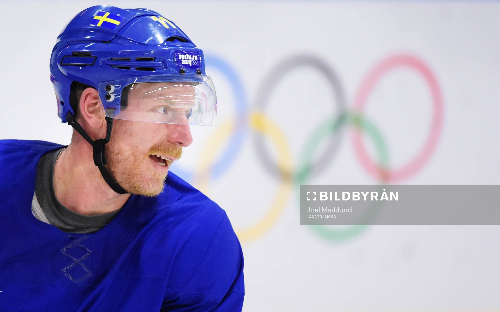 Daniel Alfredsson på Sveriges ishockeylandslags träning