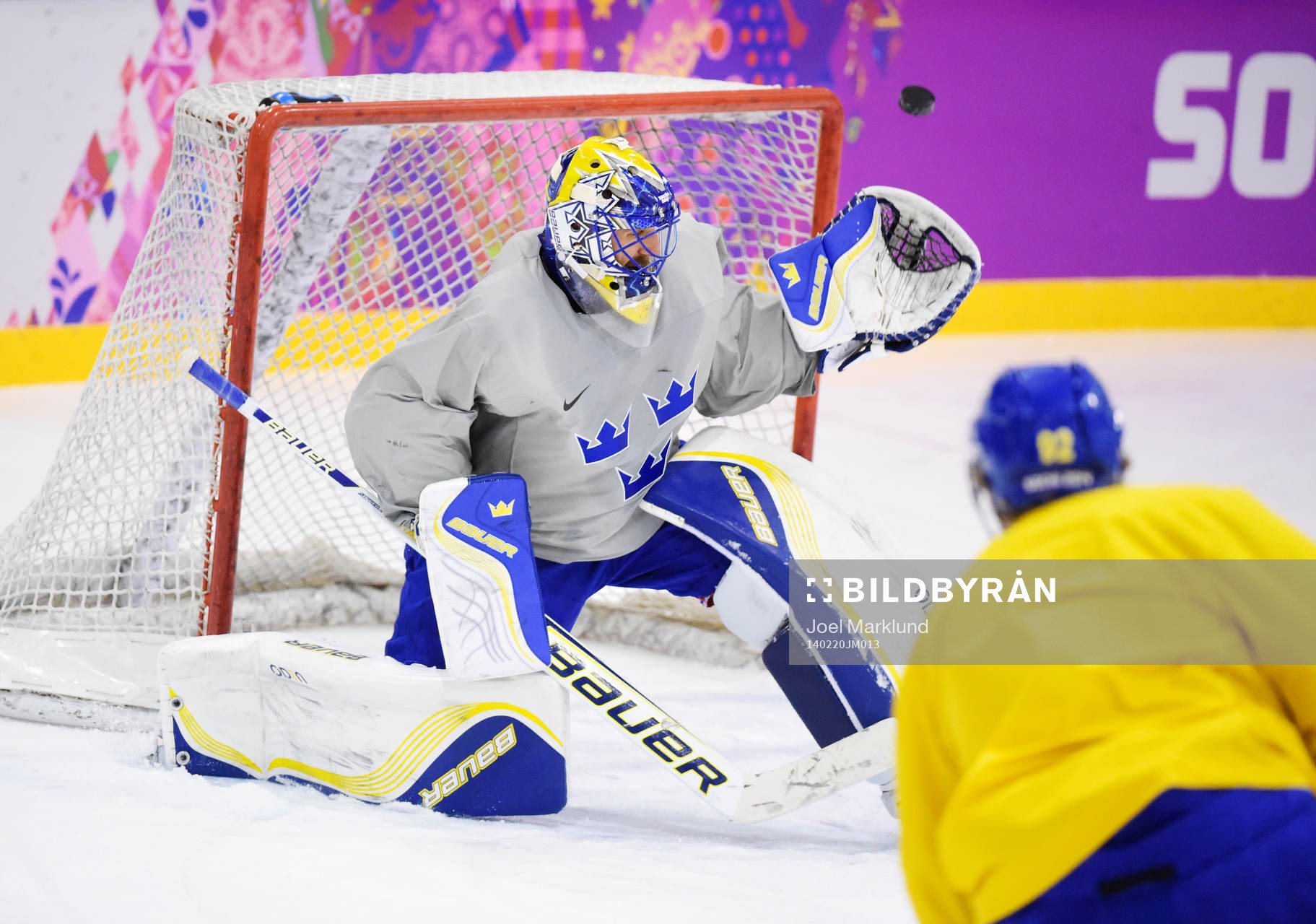 Målvakten Henrik Lundqvist på Sveriges ishockeylandslags