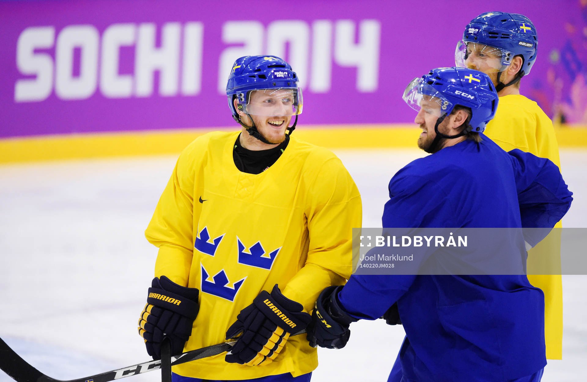 Gustav Nyquist, Niklas Kronwall och Henrik Tallinder på
