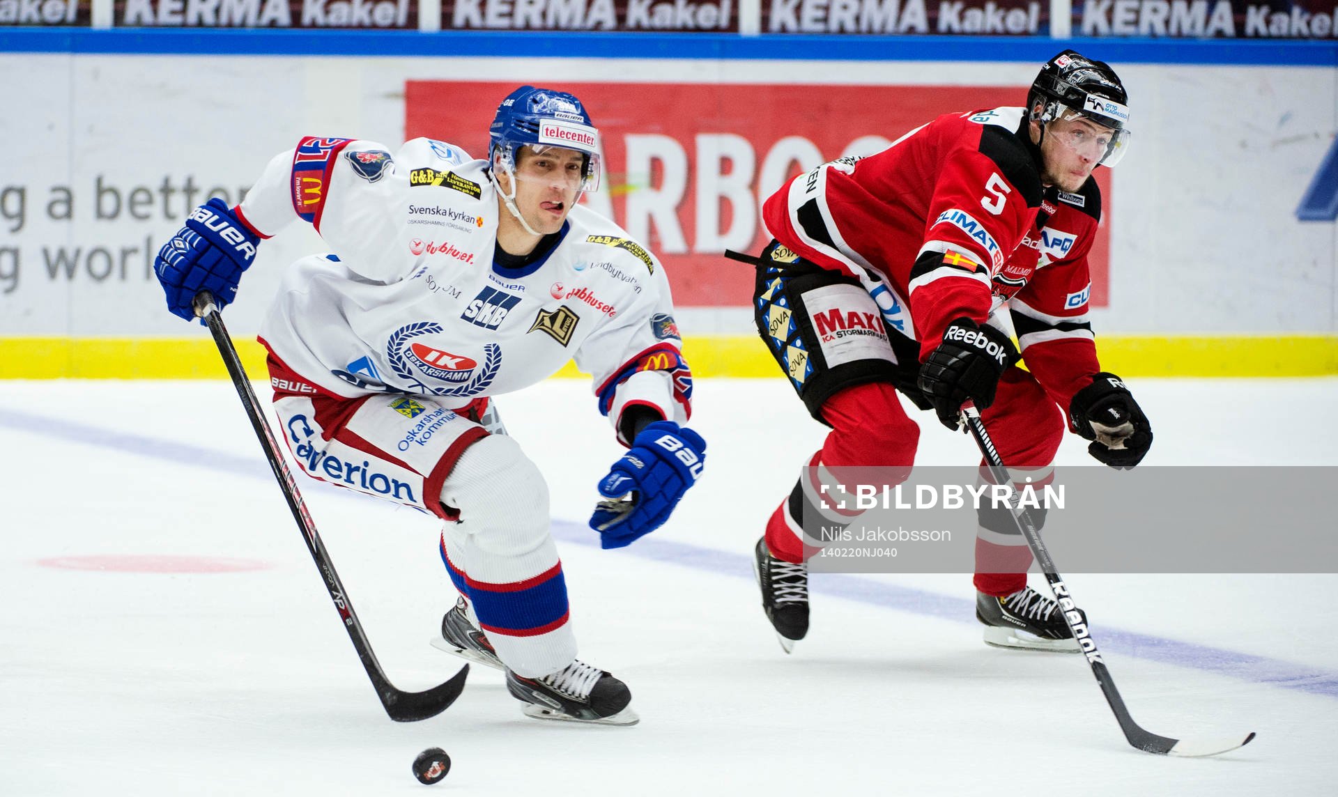 Oskarshamns David Rodman och Malmö Redhawks Johan Björk
