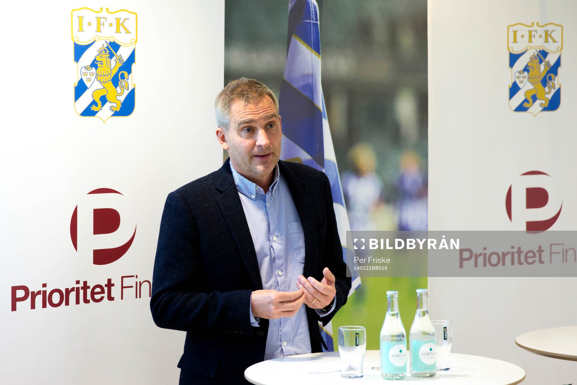 Joakim Brinkenberg, ordförande i IFK Göteborgs valberedning, pratar under en presskonferens den 21 februari 2014 i Göteborg .