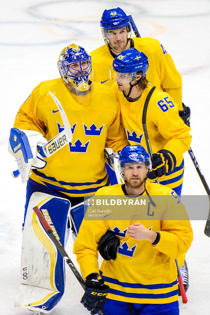 Sveriges målvakt Henrik Lundqvist, Jimmie Ericsson och