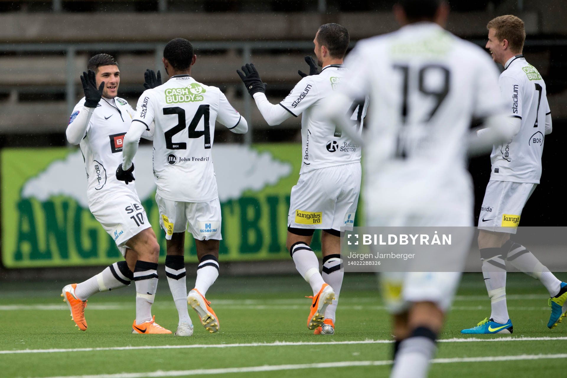 Häckens Mostafa El Kabir jublar efter att ha gjort 0-1 under träningsmatchen i fotboll mellan Elfsborg och Häcken den 22 februari 2014 i Borås. # jubel