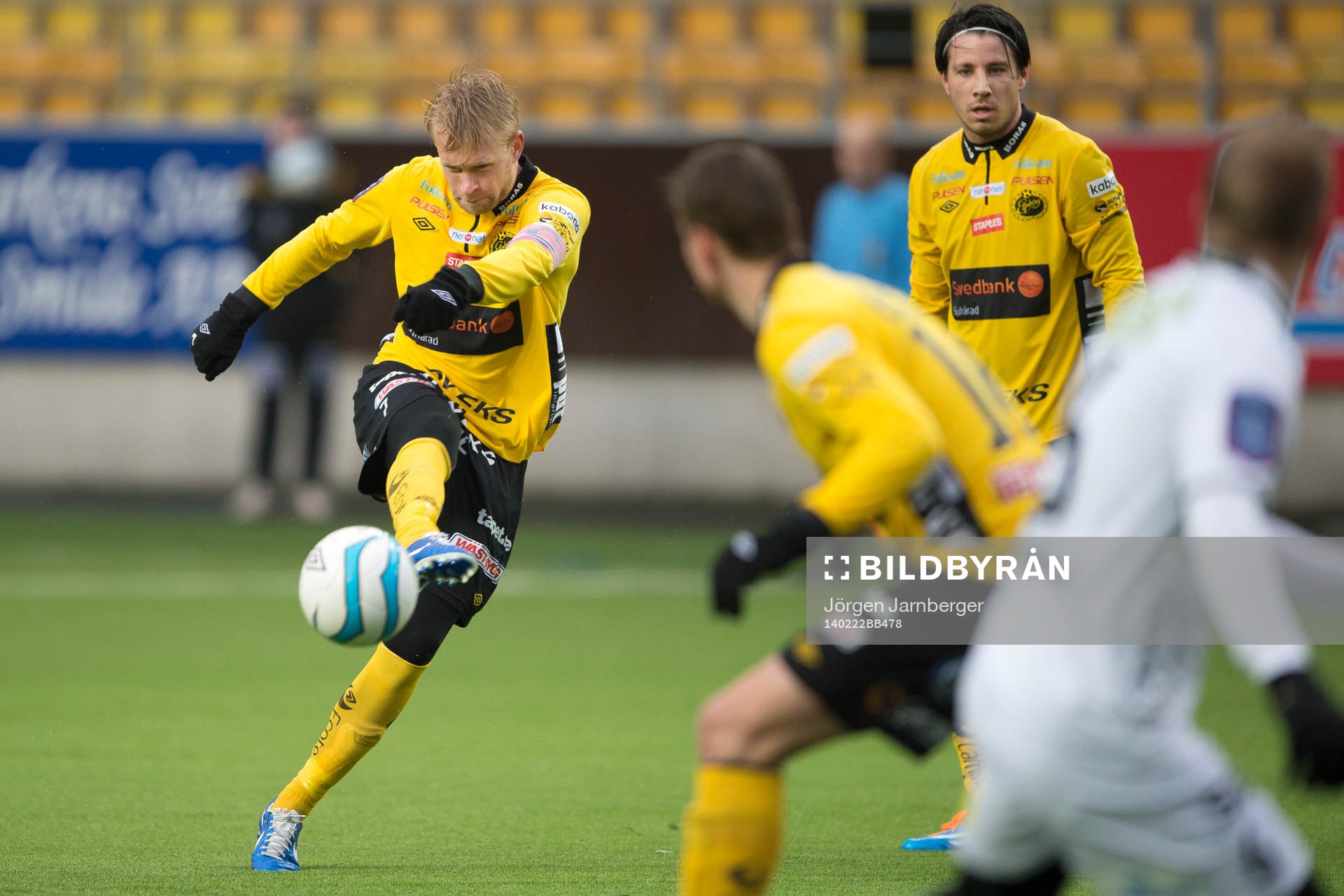 Elfsborgs Johan Larsson under träningsmatchen i fotboll mellan Elfsborg och Häcken den 22 februari 2014 i Borås.