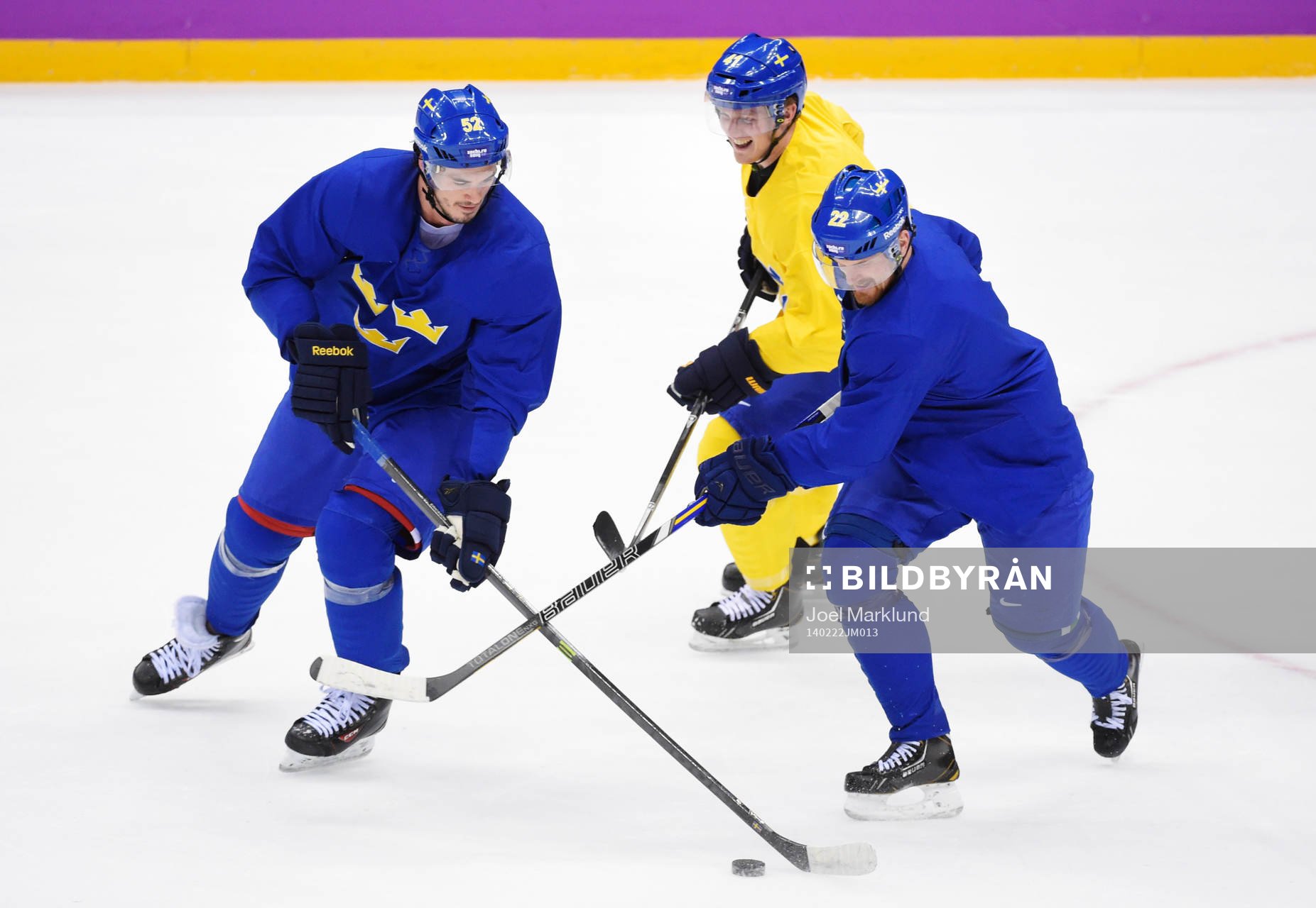 Jonathan Ericsson, Gustav Nyquist och Daniel Sedin på