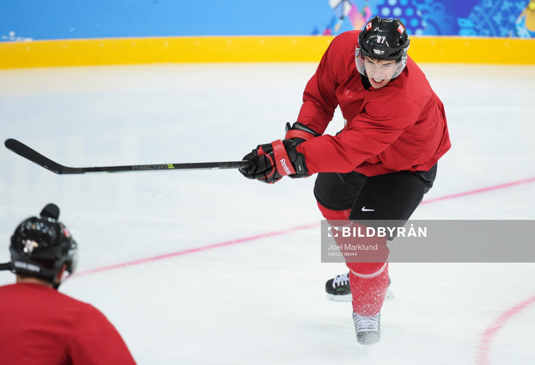 Sidney Crosby på Kanadas ishockeylandslags träning