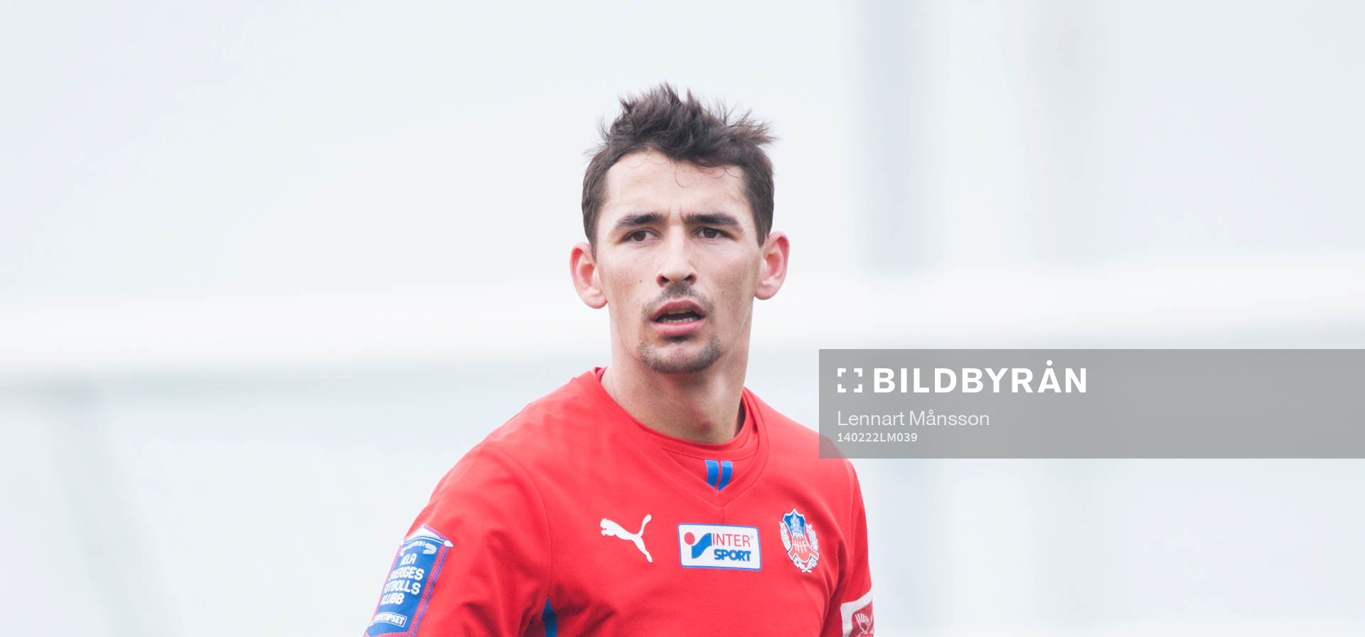 Helsingborgs Loret Sadiku i träningsmatchen mellan Helsingborg och Lyngby i Helsingborg 22 februari 2014.