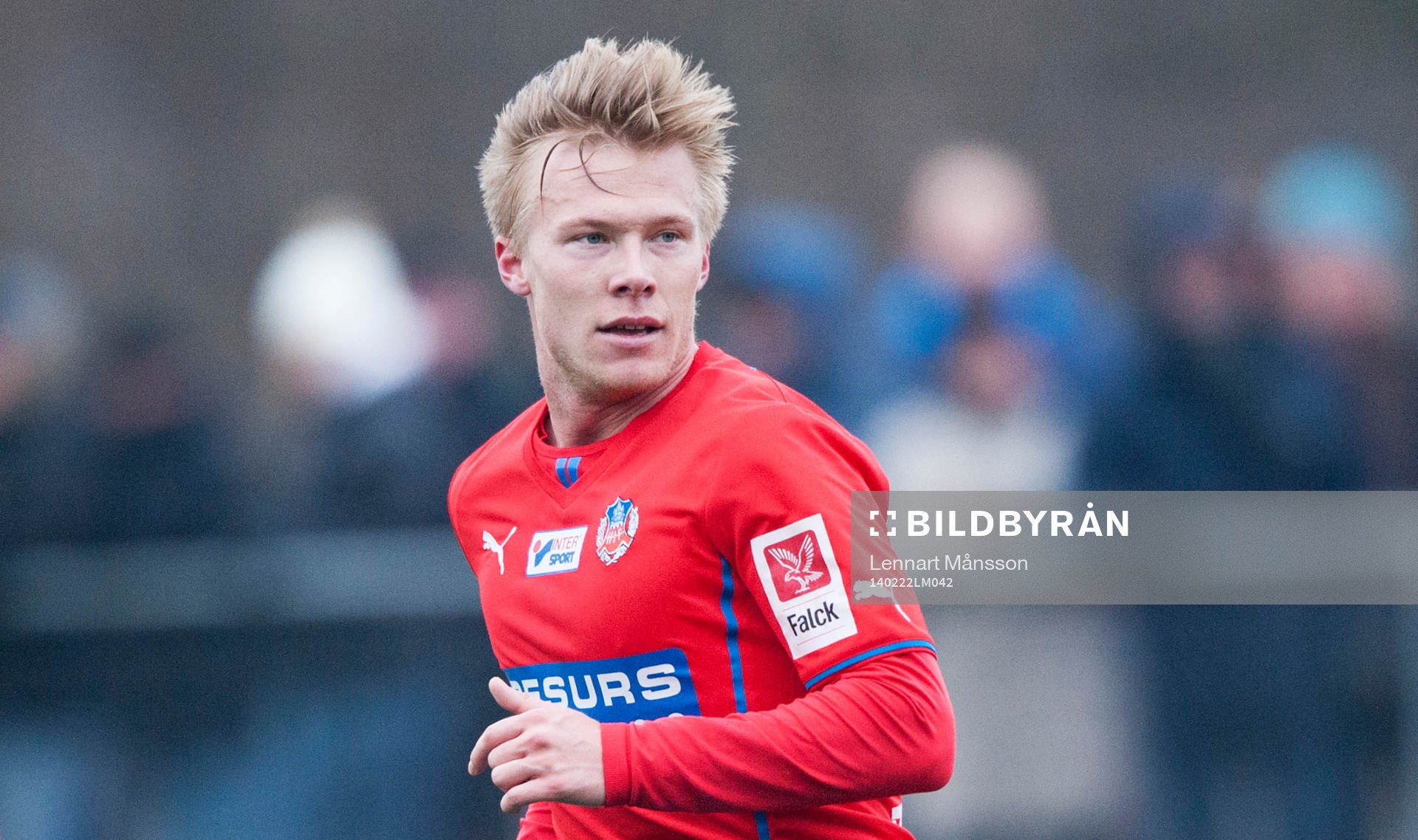 Helsingborgs Andreas Landgren i träningsmatchen mellan