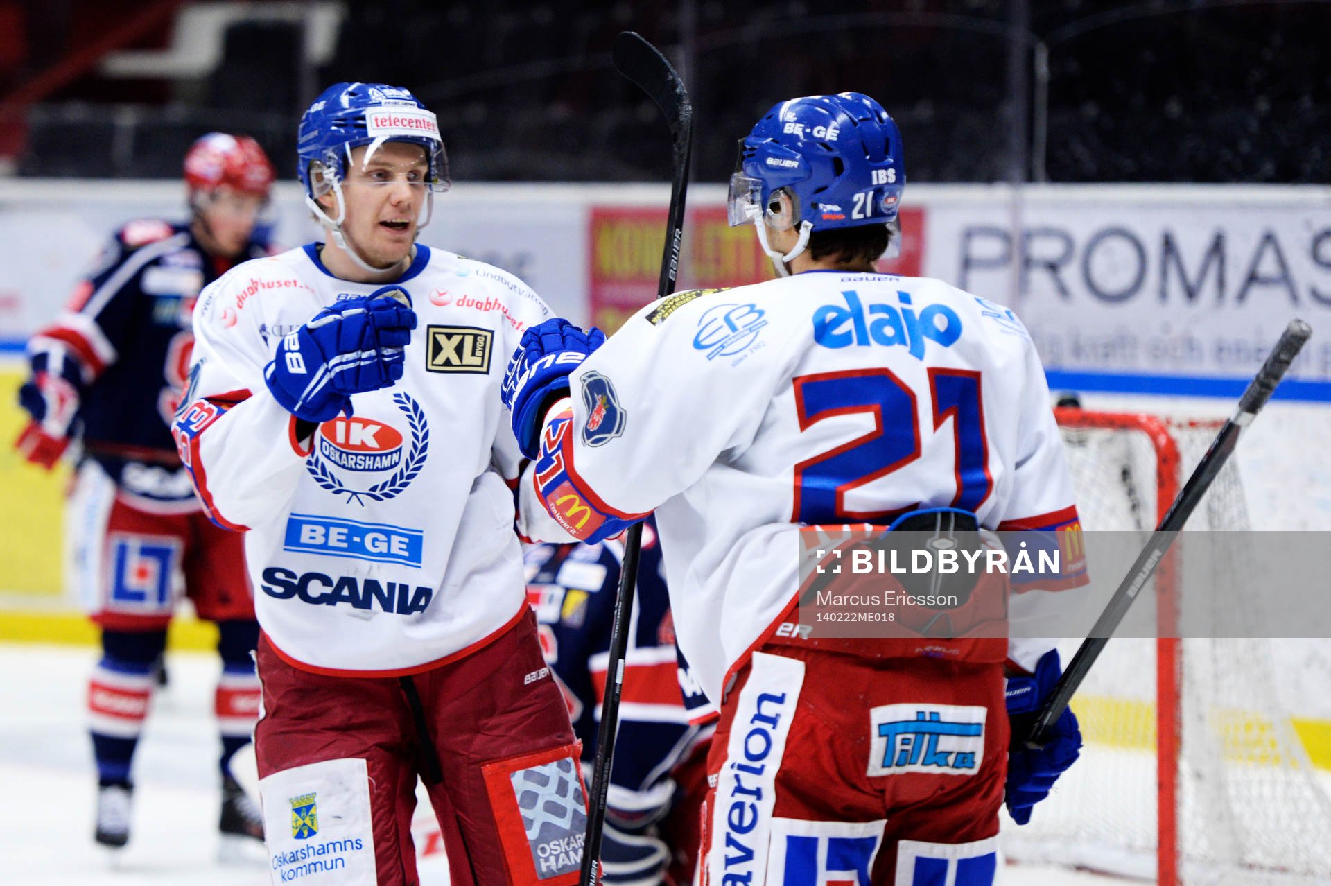 Oskarshamns Lukas Ericsson och David Rodman jublar