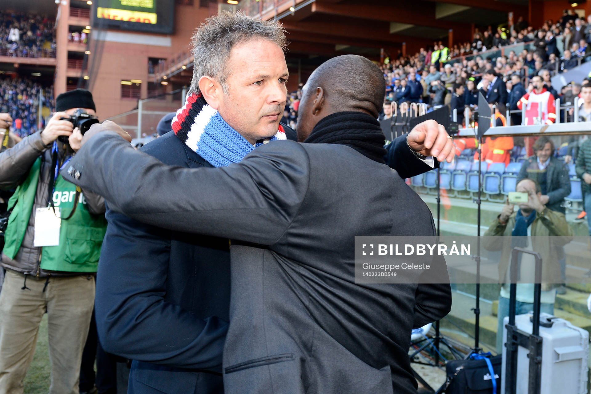  Fotboll, Serie A, Sampdoria - Milan: Sinisa Mihajlovic Sampdoria, Clarence Seedorf Milan