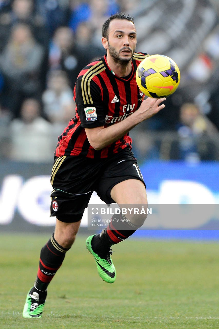  Fotboll, Serie A, Sampdoria - Milan: Giampaolo Pazzini Milan