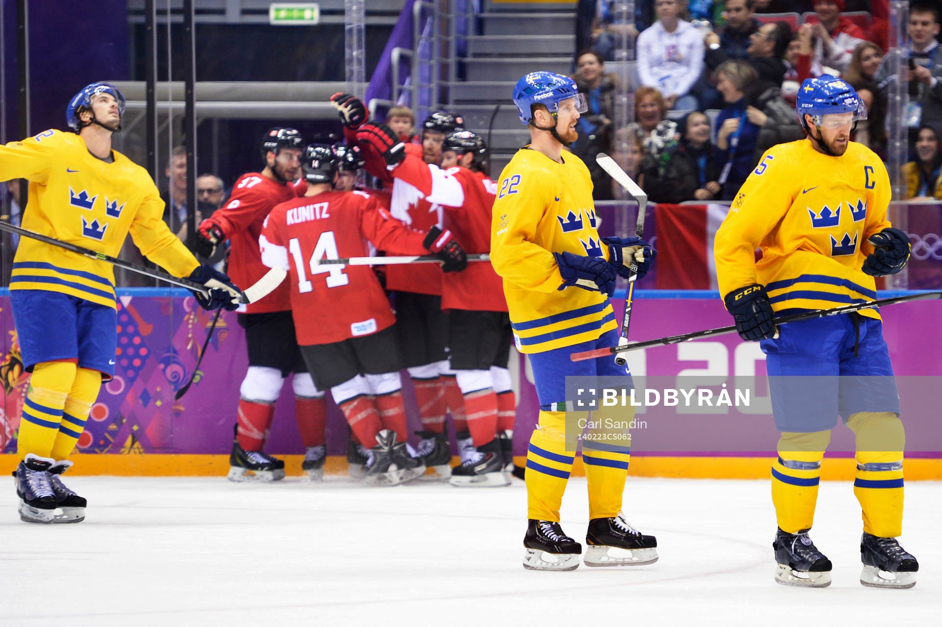 Sveriges Daniel Sedin och Niklas Kronwall deppar
