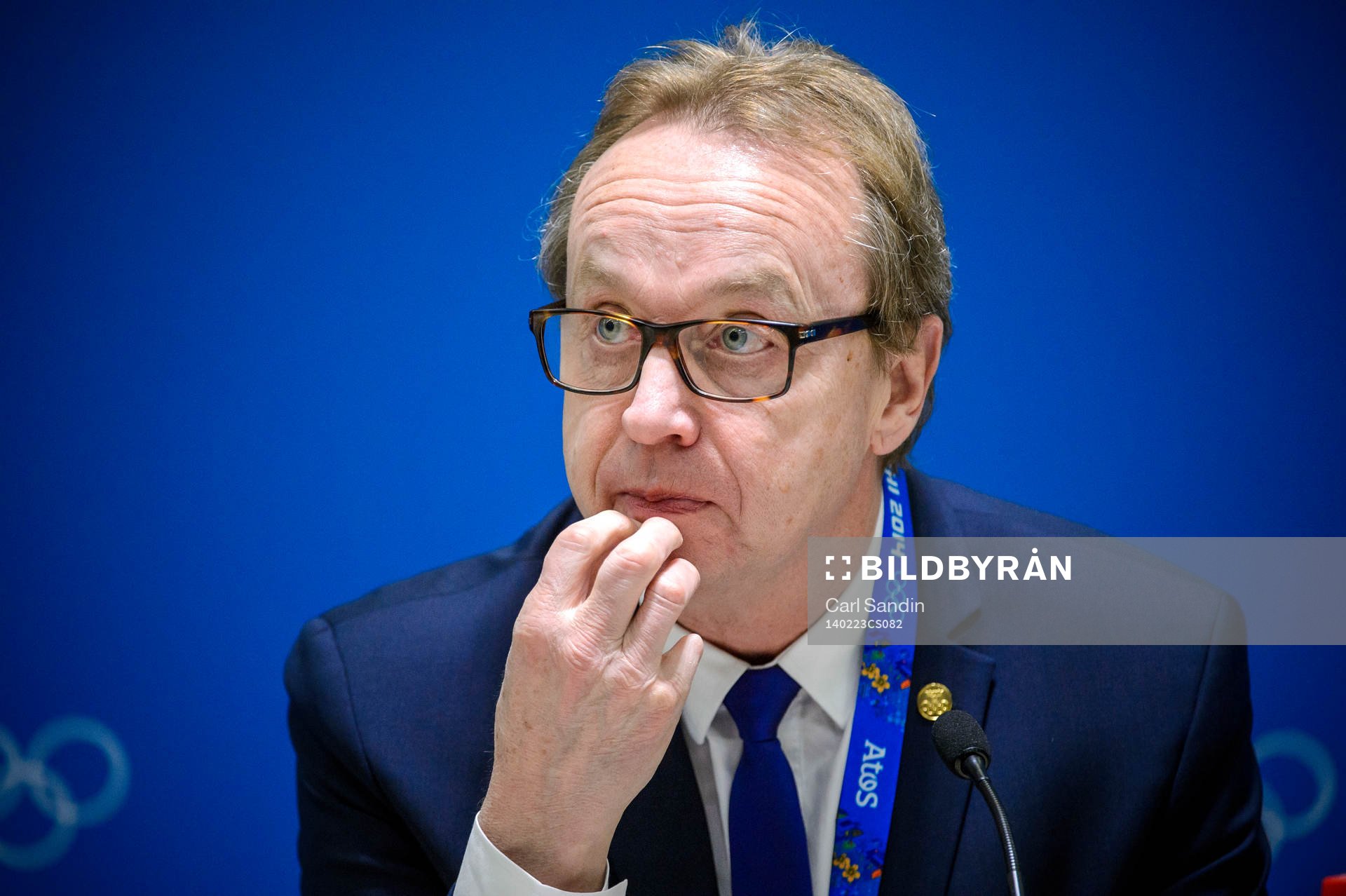 Sveriges förbundskapten Pär Mårts på en presskonferens