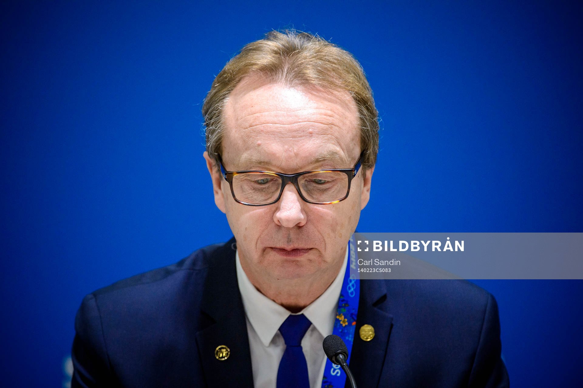 Sveriges förbundskapten Pär Mårts på en presskonferens
