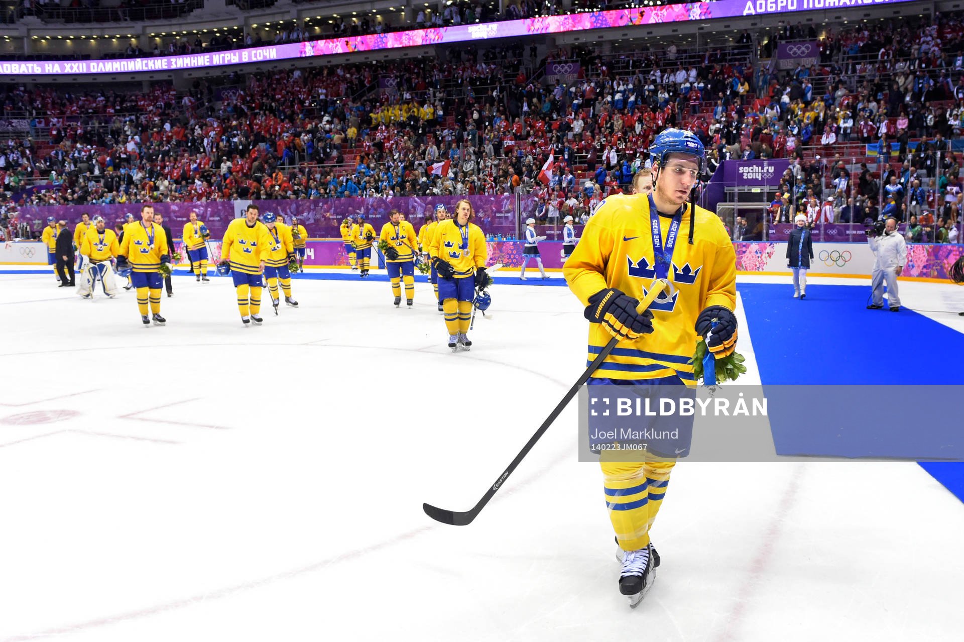 Sveriges Alexander Steen deppar när han lämnar isen