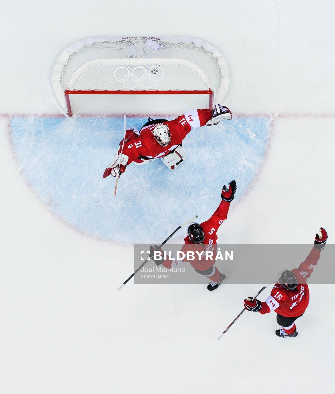 Kanadas målvakt Carey Price, Dan Hamhuis och Jonathan