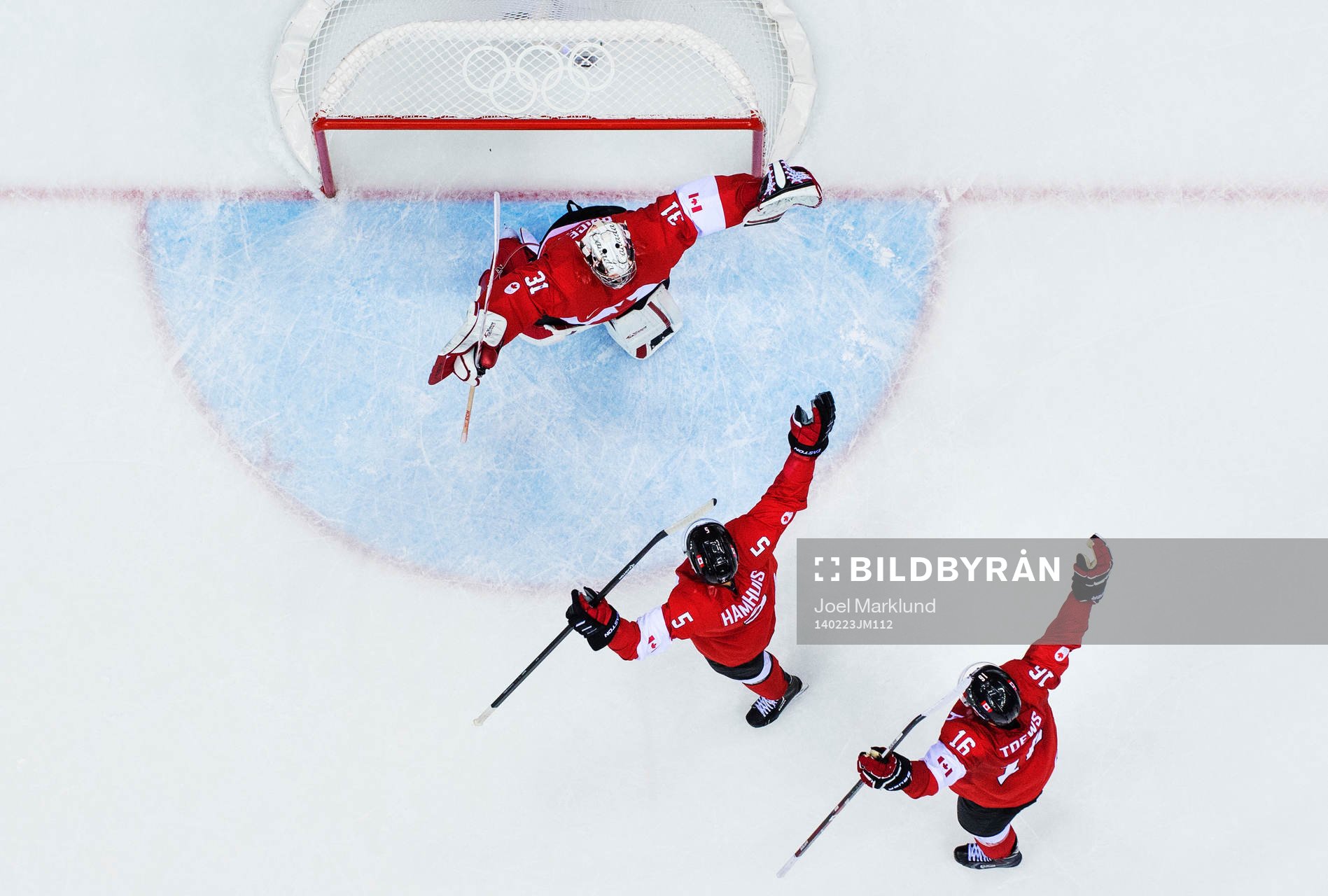 Kanadas målvakt Carey Price, Dan Hamhuis och Jonathan