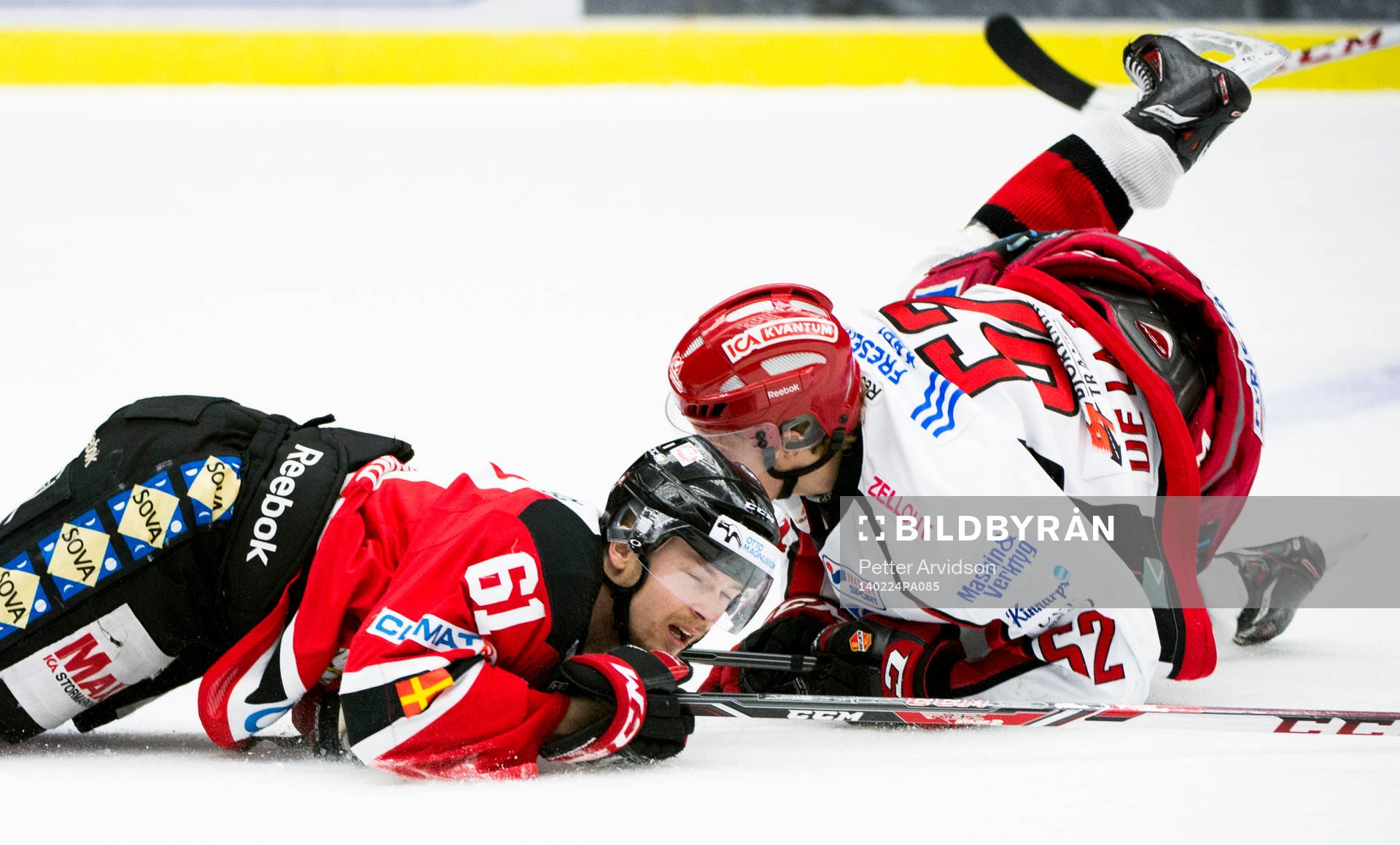 Malmö Redhawks Nicklas Jadeland och Almtunas Erik De la