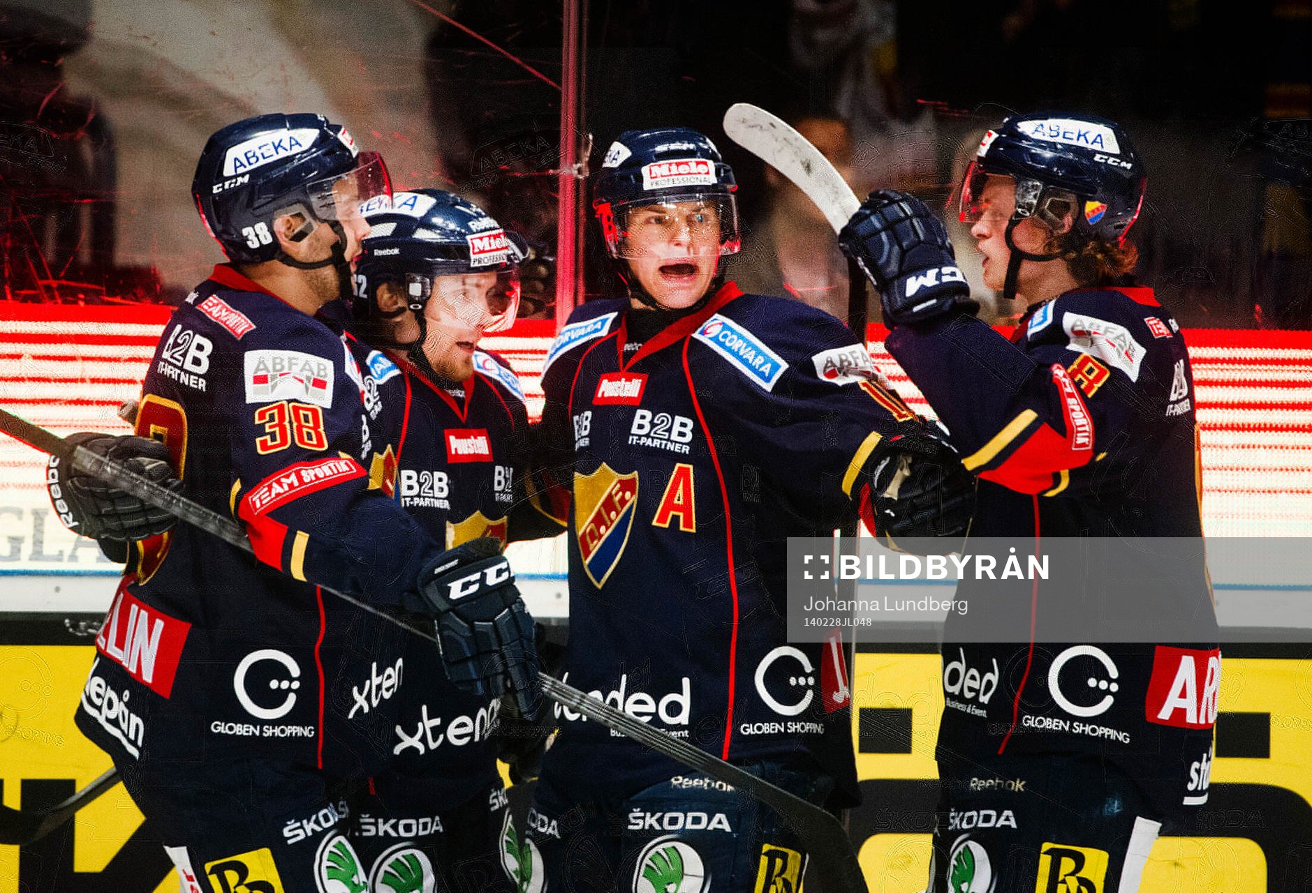 Djurgårdens spelare  jublar