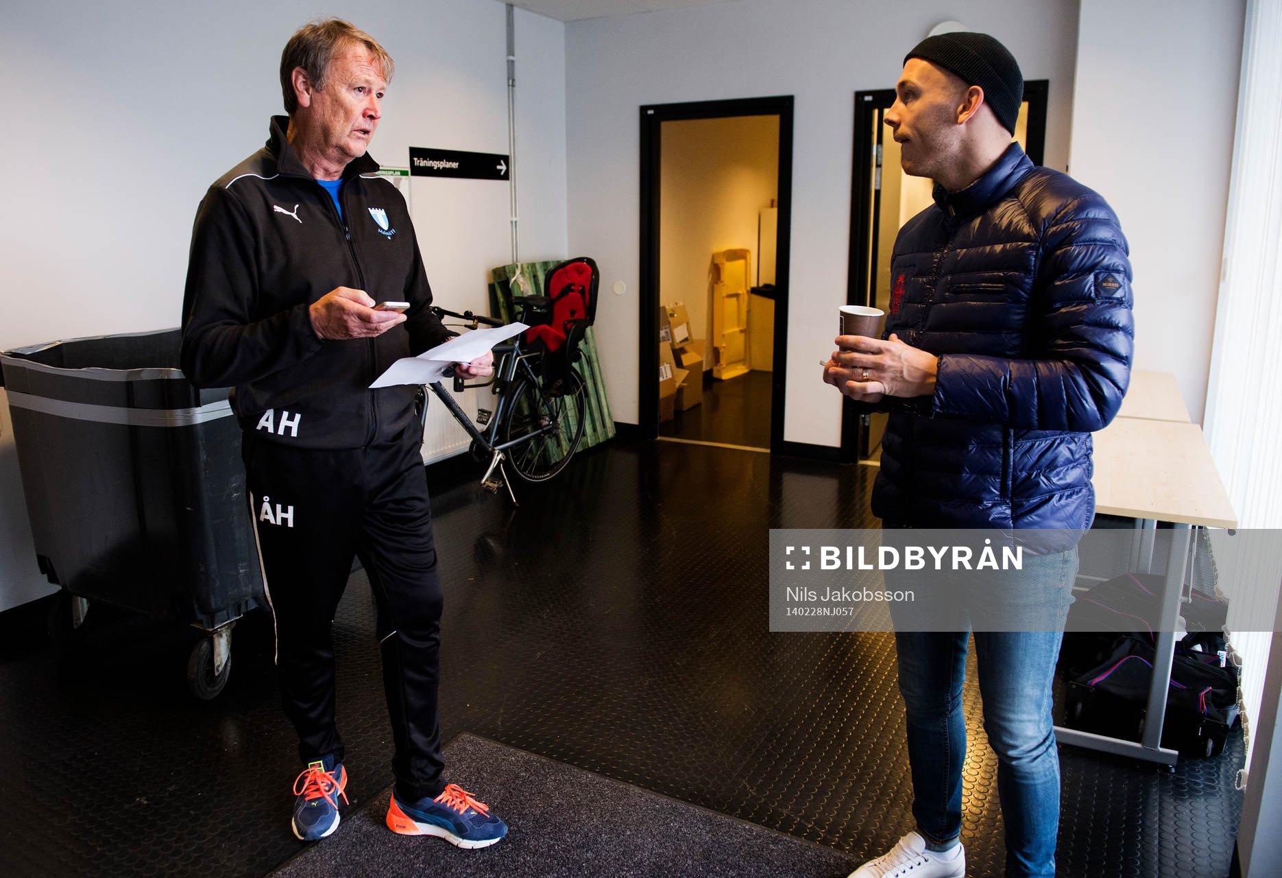 Malmö FFs tränare Åge Hareide och Magnus Eriksson