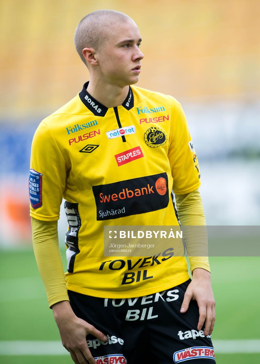 Elfsborgs Sebastian Holmén innan fotbollsmatchen i Svenska