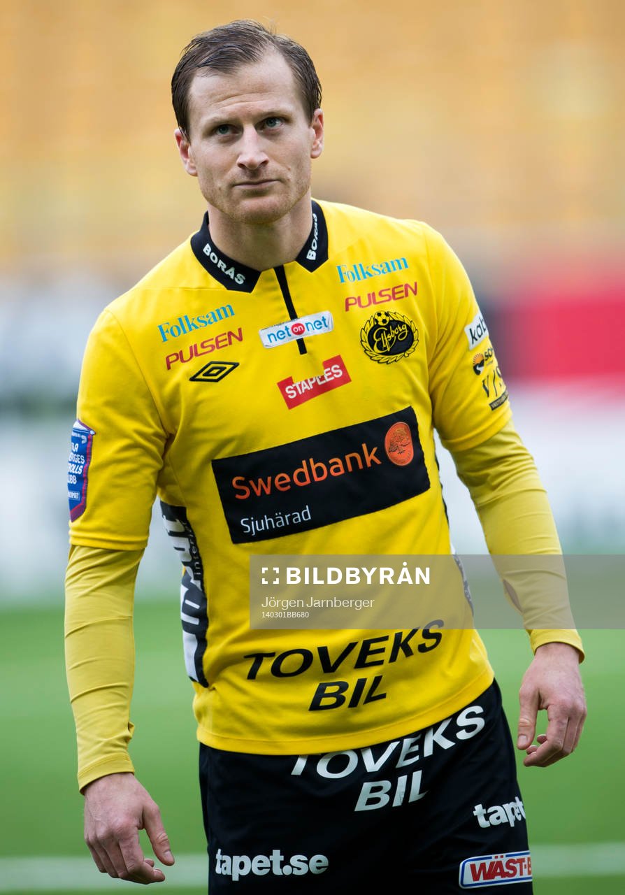 Elfsborgs Daniel Mobaeck innan fotbollsmatchen i Svenska