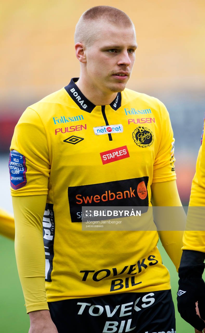Elfsborgs Per Frick innan fotbollsmatchen i Svenska Cupen