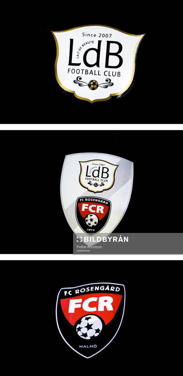 FC Rosengårds gamla och nya emblem