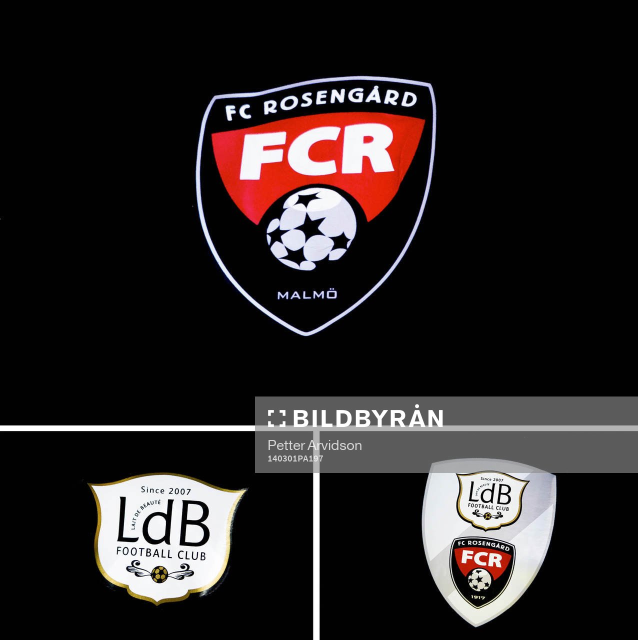 FC Rosengårds nya och gamla emblem