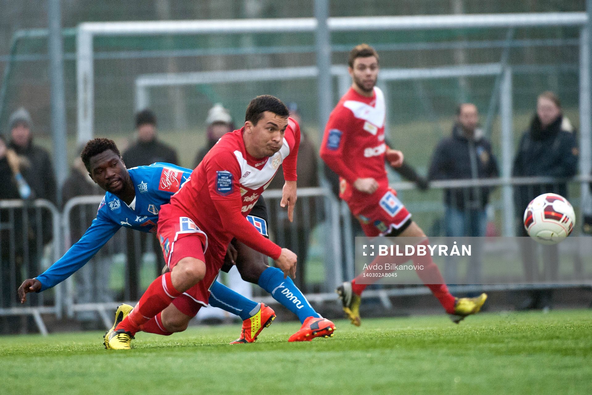 Assyriska Admir Aganovic under Svenska Cupen fotbolls matchen mellan Halmstad och Assyriska i Halmstad den 02 mars 2014 i Halmstad