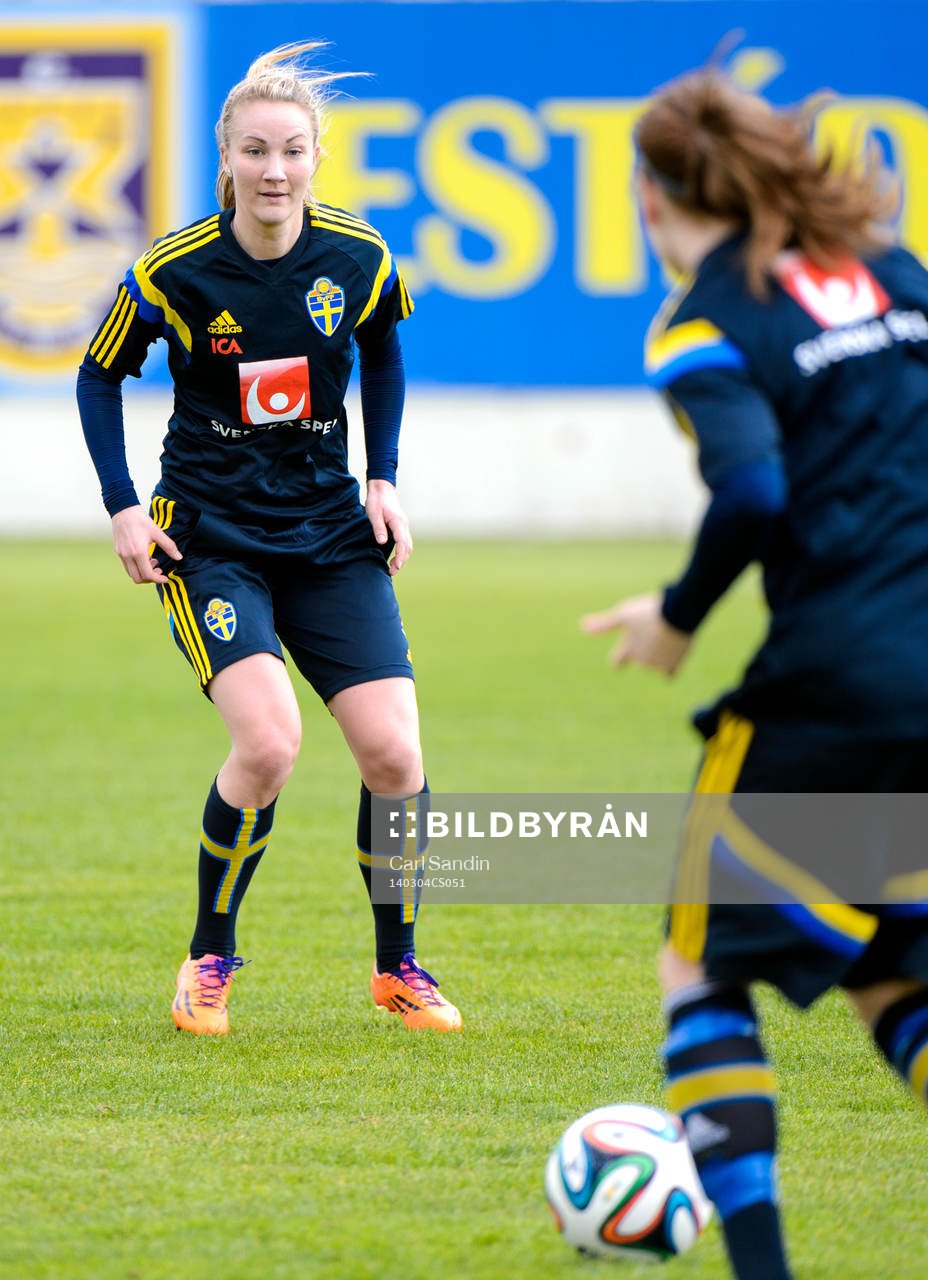 Sveriges Emma Lund på en träning