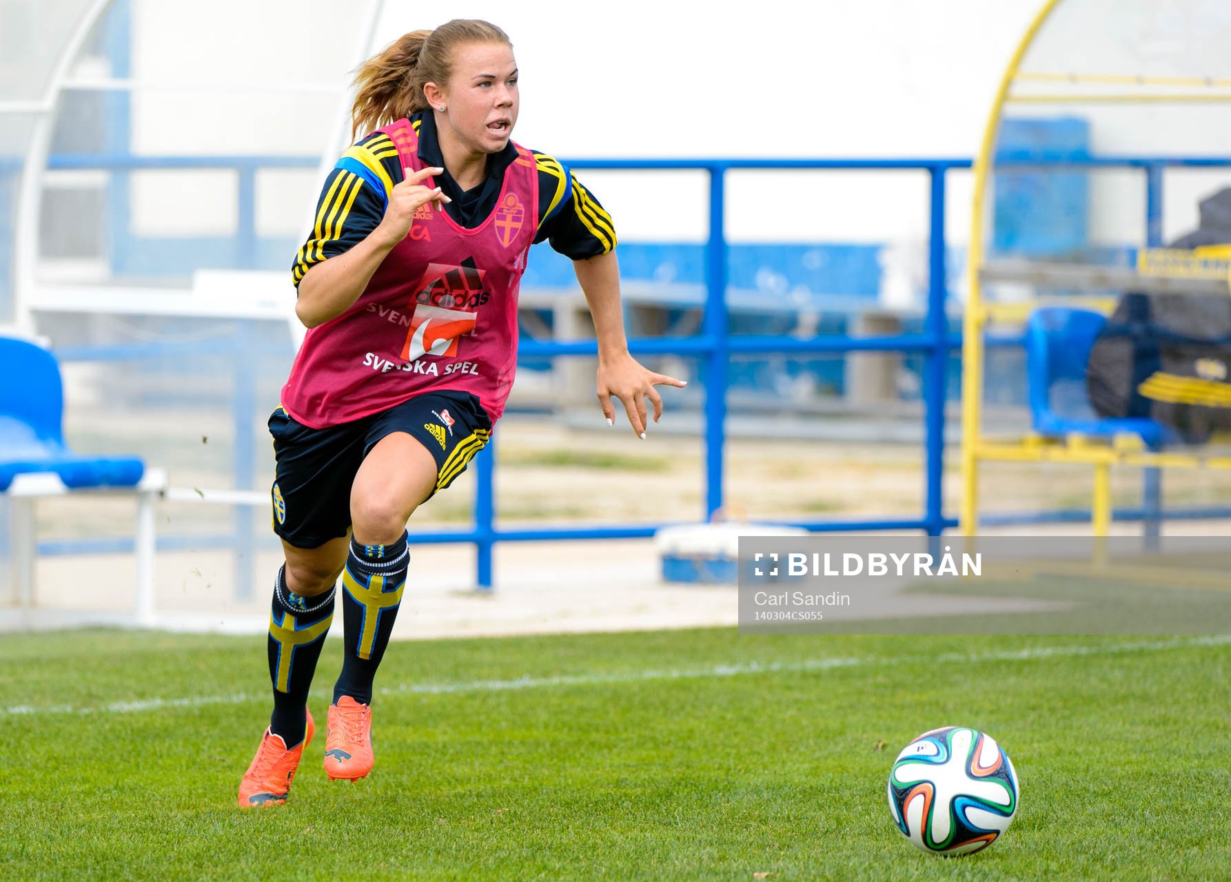 Sveriges Jessica Samuelsson på en träning