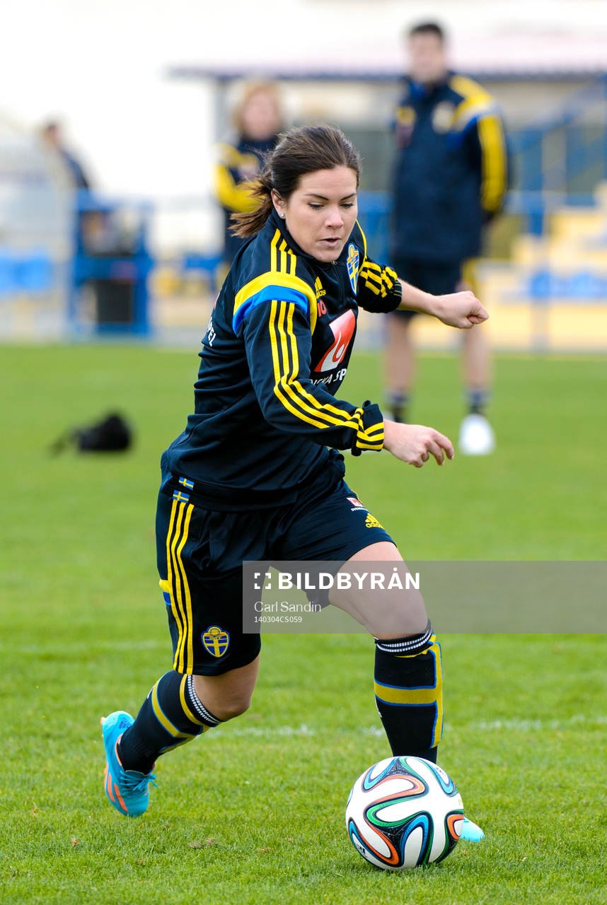 Sveriges Hanna Folkesson på en träning