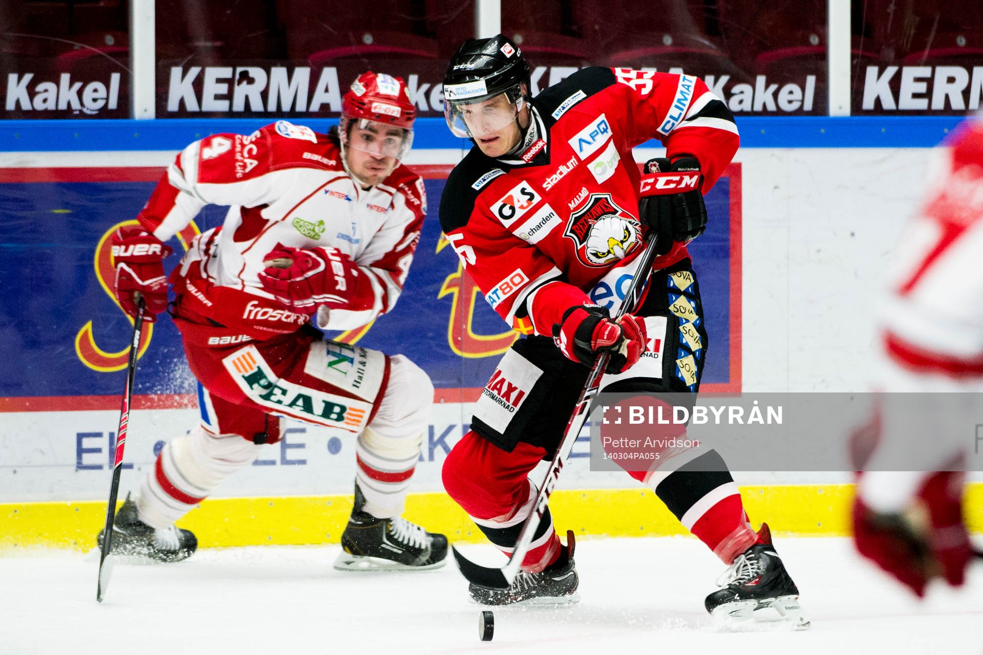 Malmö Redhawks Teemu Kesä och Timrås Nils Bergström